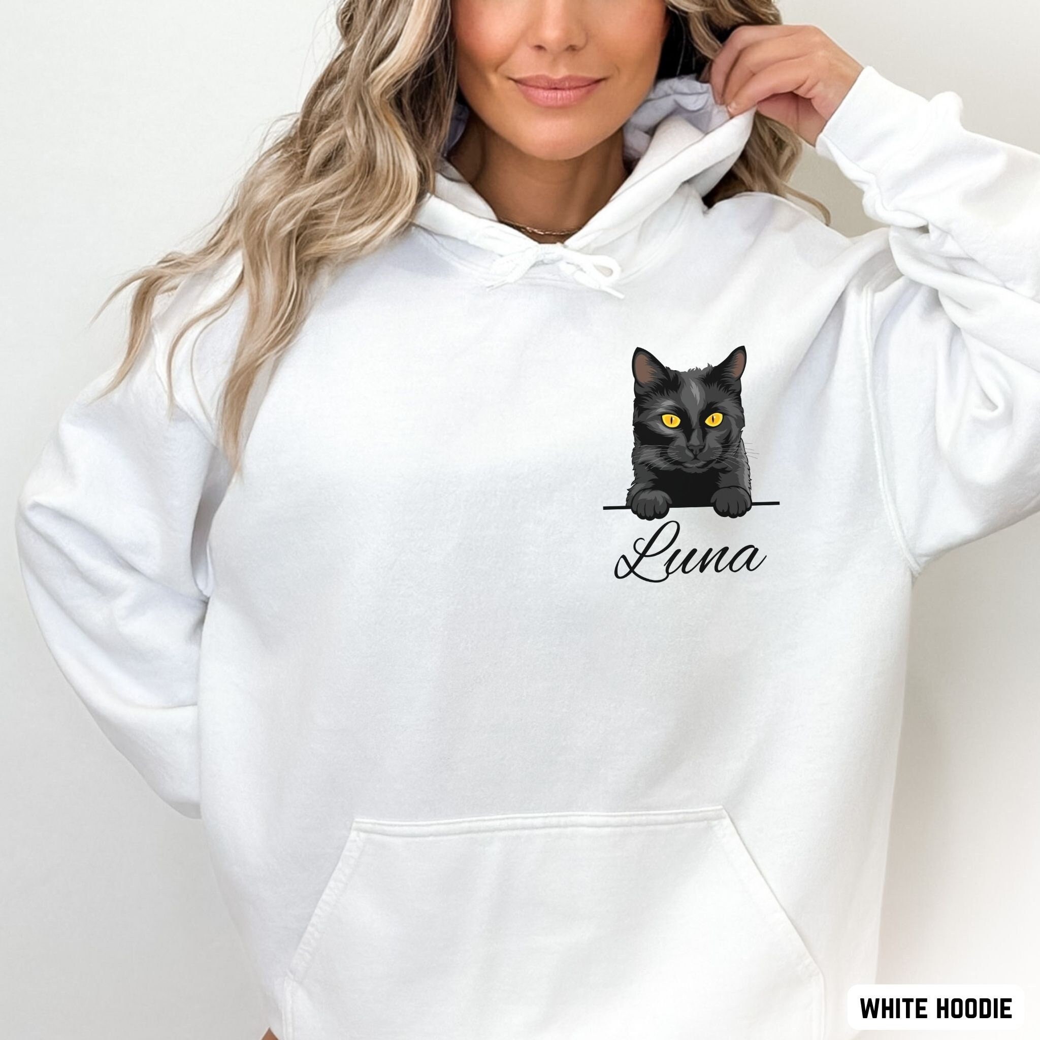 personalized cat hoodie custom cat face sweatshirt for cat mom cat dad t shirt unique gift for cat lovers and new pet owners mbzkz