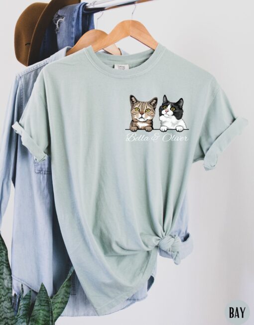 personalized cat mom shirt cute cat lover t shirt custom gift for cat dad new cat owner tee comfort colors design