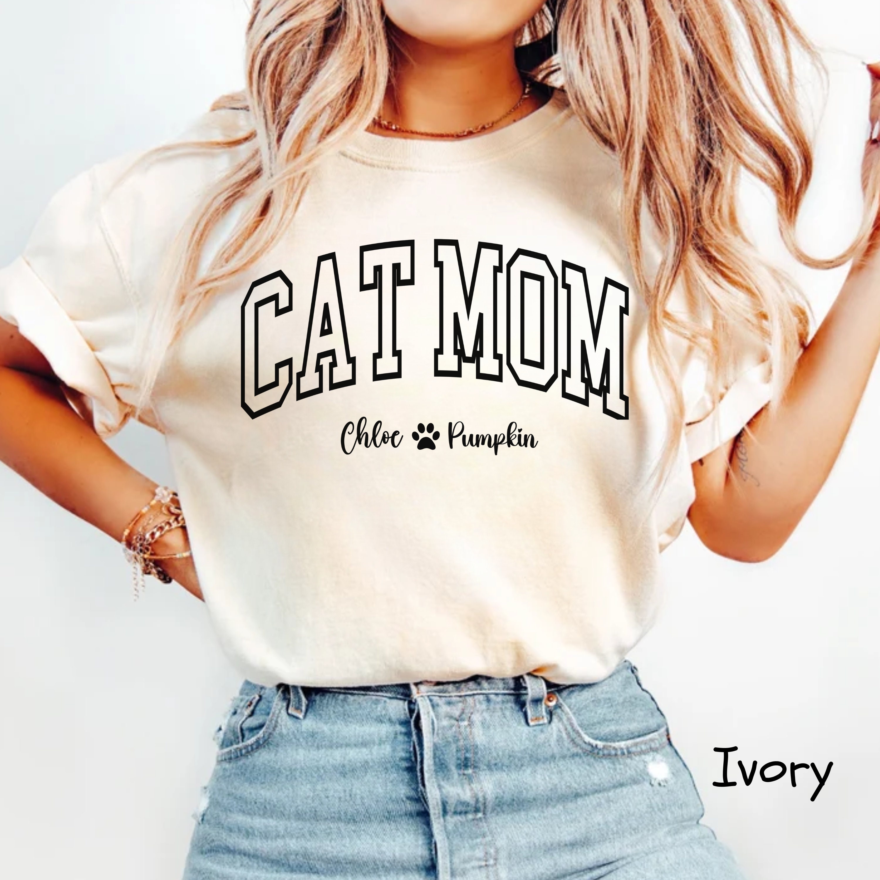 personalized cat mom shirt with custom cat name for new cat moms and cat parents unique pet lover apparel dfhrv