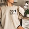 Personalized Cat Mom Sweatshirt with Cat Face Design Custom Pet Hoodie Cat Name Shirt for New Cat Owners and Cat Lovers