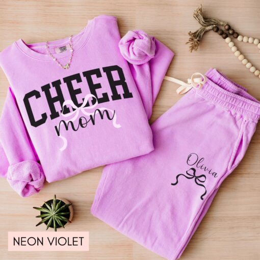 personalized cheer mom sweatshirt and sweatpants custom name cheerleading shirt unique cheer mom apparel os42v