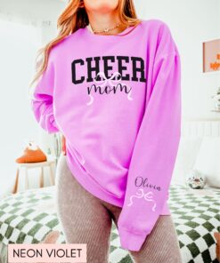 personalized cheer mom sweatshirt custom kids name cheerleading shirt best cheer mom gift for mothers day 1b4m0