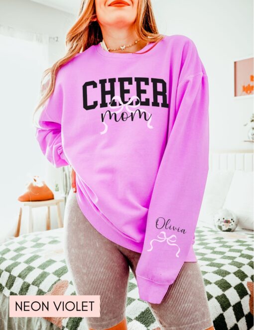 personalized cheer mom sweatshirt custom kids name cheerleading shirt best cheer mom gift for mothers day 1b4m0 scaled
