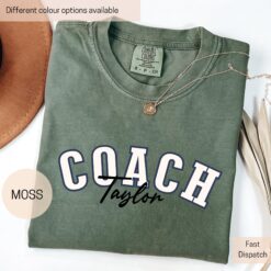 personalized coach shirt custom name tee for sports teams game day comfort colors coach apparel crm0k