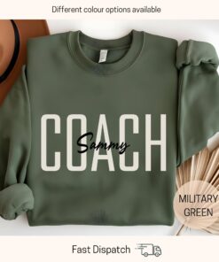 personalized coach sweatshirt custom name shirt for sports team game day oversized coach shirt unique gift for coaches kw0te