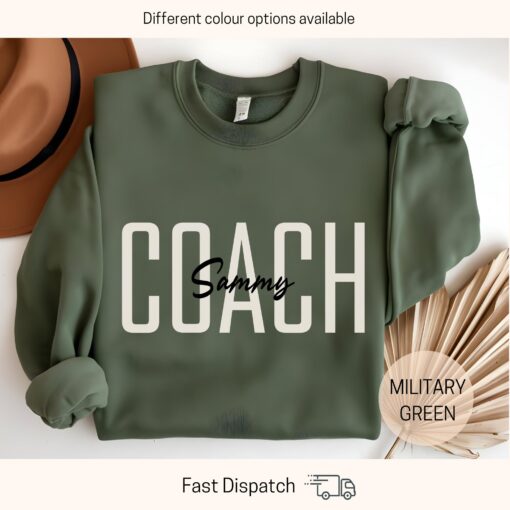 personalized coach sweatshirt custom name shirt for sports team game day oversized coach shirt unique gift for coaches kw0te