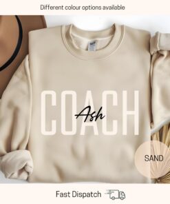 personalized coach sweatshirt custom name shirt for sports team game day oversized coach shirt unique gift for coaches rfyqe