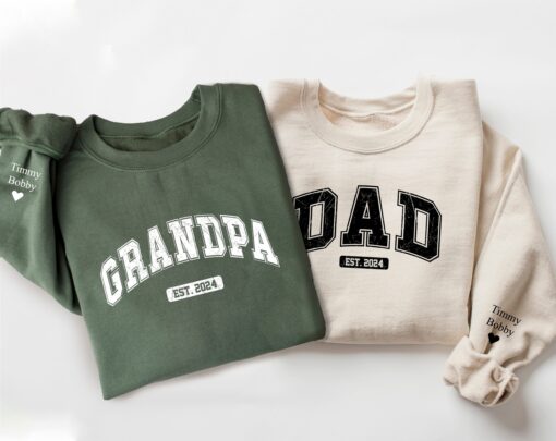 personalized dad and grandpa sweatshirt with kids names custom hoodie for new dads matching family outfits for fathers day mjrgh scaled