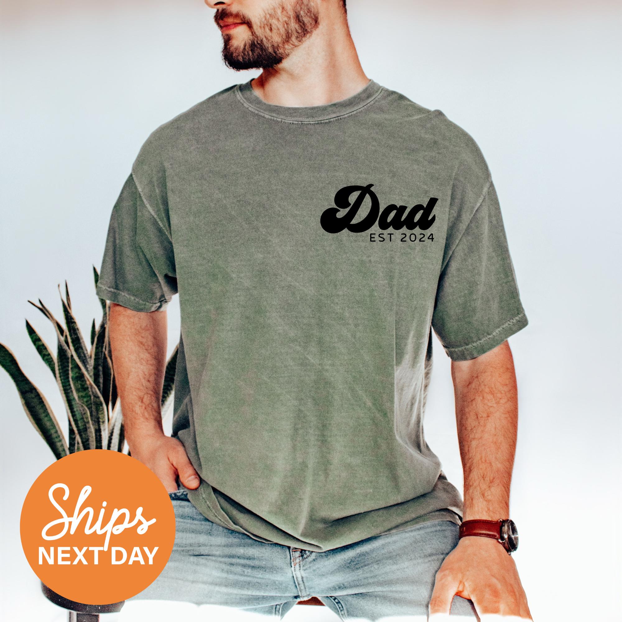 personalized dad est 2024 t shirt custom pregnancy announcement shirt for new dads unique gift for expecting fathers zgpzv