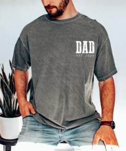 personalized dad shirt with est year custom daddy t shirt for baby announcement new papa tee matching dad gifts cwwz7