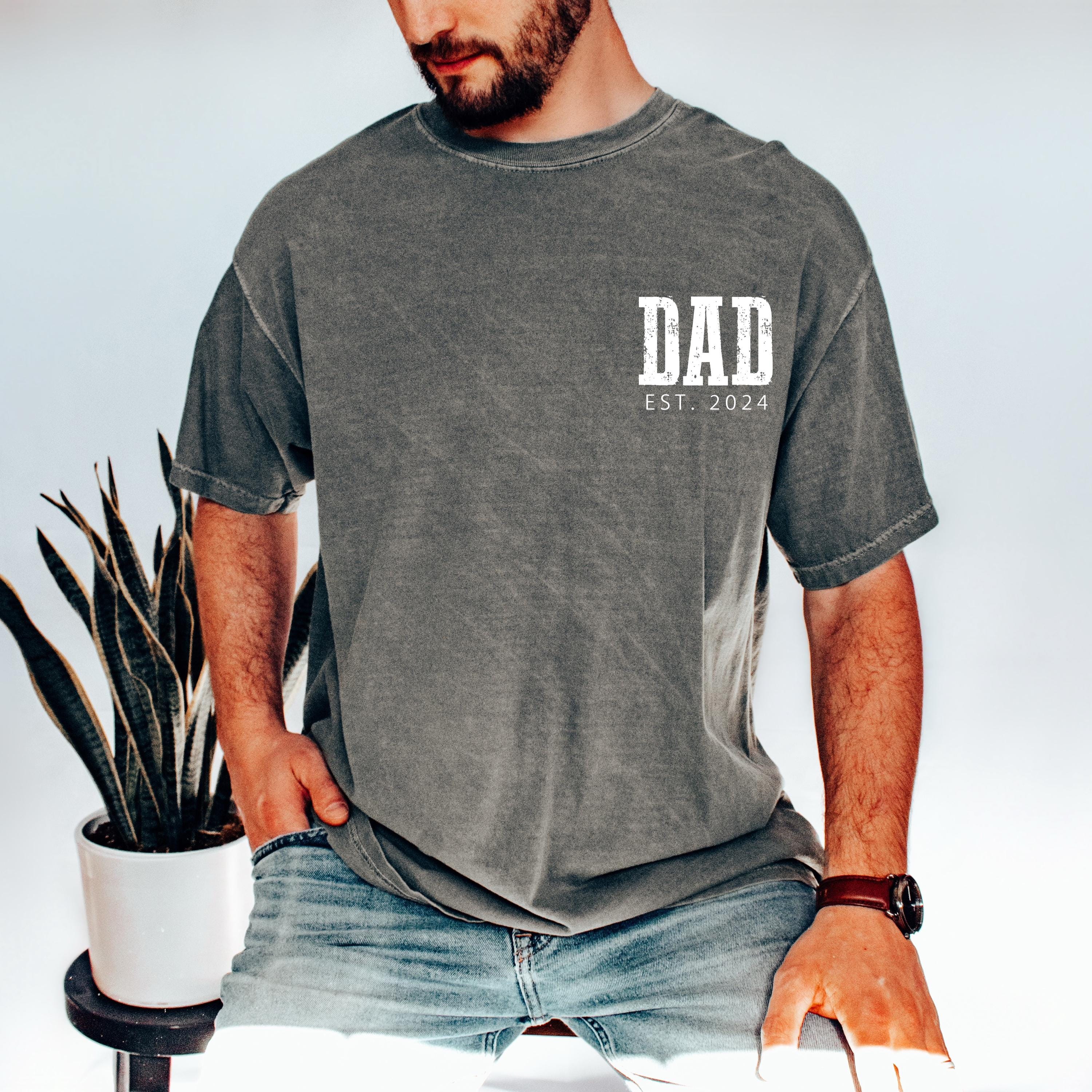 personalized dad shirt with est year custom daddy t shirt for baby announcement new papa tee matching dad gifts cwwz7 scaled