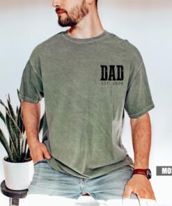 personalized dad shirt with est year custom daddy t shirt for baby announcement new papa tee matching dad gifts jmnvg