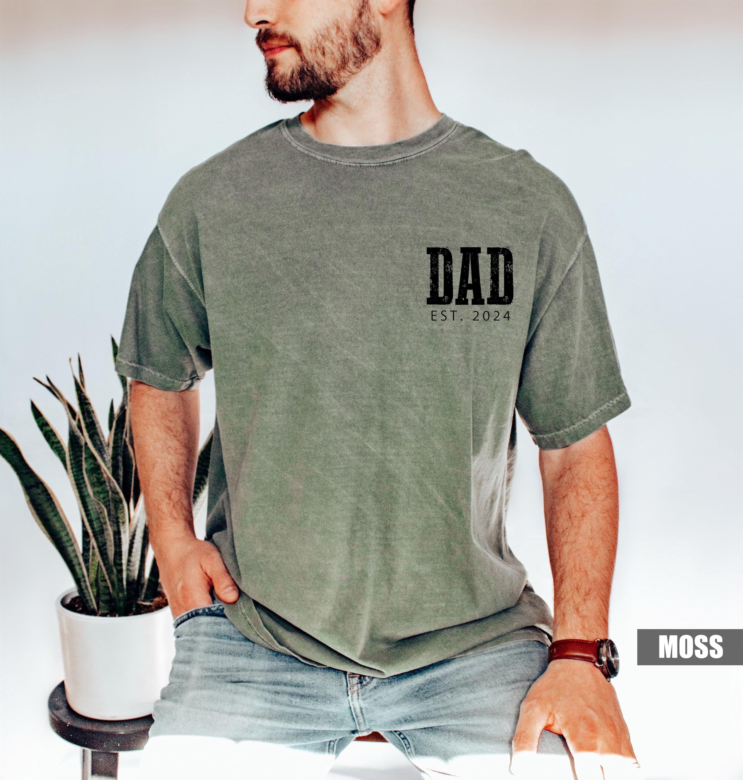 personalized dad shirt with est year custom daddy t shirt for baby announcement new papa tee matching dad gifts jmnvg scaled