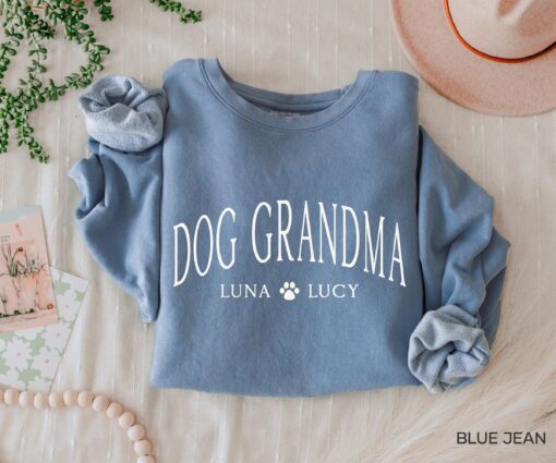 personalized dog grandma sweatshirt with custom dog names for mothers day unique grandparent crewneck shirt 9qg1w
