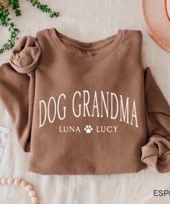 personalized dog grandma sweatshirt with custom dog names for mothers day unique grandparent crewneck shirt dkupm