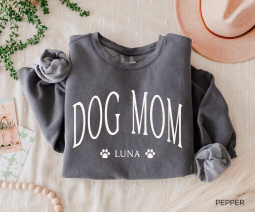 personalized dog mom sweatshirt with custom dog names for mothers day unique dog mom gifts and apparel afypf
