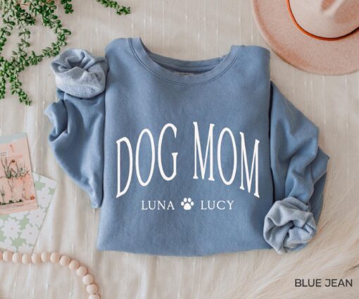 personalized dog mom sweatshirt with custom dog names for mothers day unique dog mom gifts and apparel ohj3u