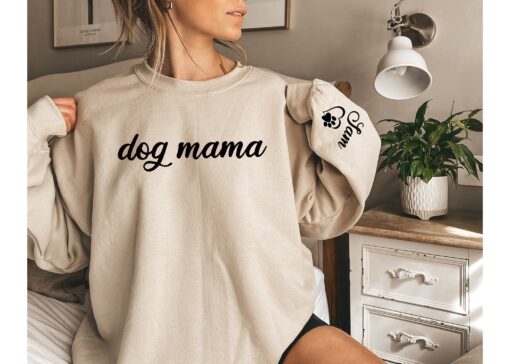personalized dog mom sweatshirt with dog names custom pullover for dog lovers unique gift for dog moms whove