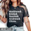 Personalized Family Names Shirt for Mom and Dad Funny Tee with Kids Names Unique Mothers Day and Fathers Day Gift