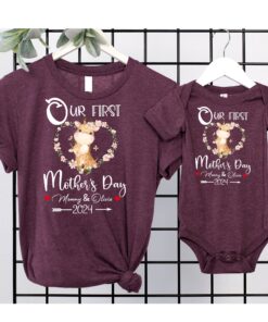 personalized first mothers day giraffe shirts set matching outfits for mom and baby cute mothers day gift c9nzj