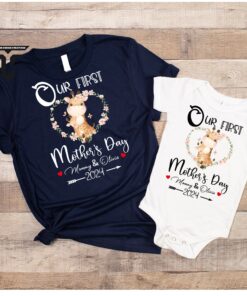 personalized first mothers day giraffe shirts set matching outfits for mom and baby cute mothers day gift t71aw