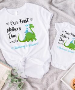 personalized first mothers day shirt for mom and baby matching dinosaur tee unique new mom gift idea 7xm63