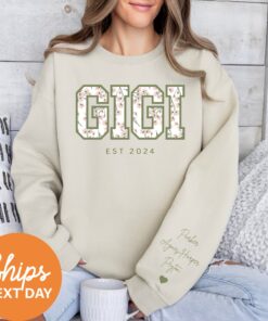 personalized floral gigi sweatshirt with kids names custom grandma gift unique personalized gifts for new grandmas vrvux