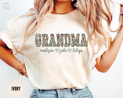 personalized floral grandma shirt for mothers day gifts new nana gigi mimi granny shirts cute grandma t shirt mdbge