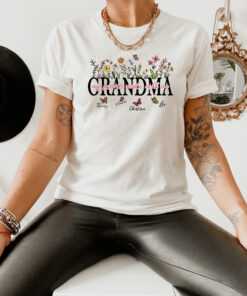 personalized floral grandma shirt with grandkids names custom nana mimi gift for mothers day and special occasions qepuq