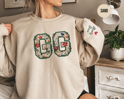 personalized floral grandma sweatshirt with kids names custom gigi crewneck unique grandmother shirt for gifts jkpw0
