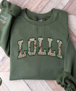 personalized floral grandma sweatshirt with kids names on sleeve best grandma crewneck custom lolli gifts for grandmothers ref3f