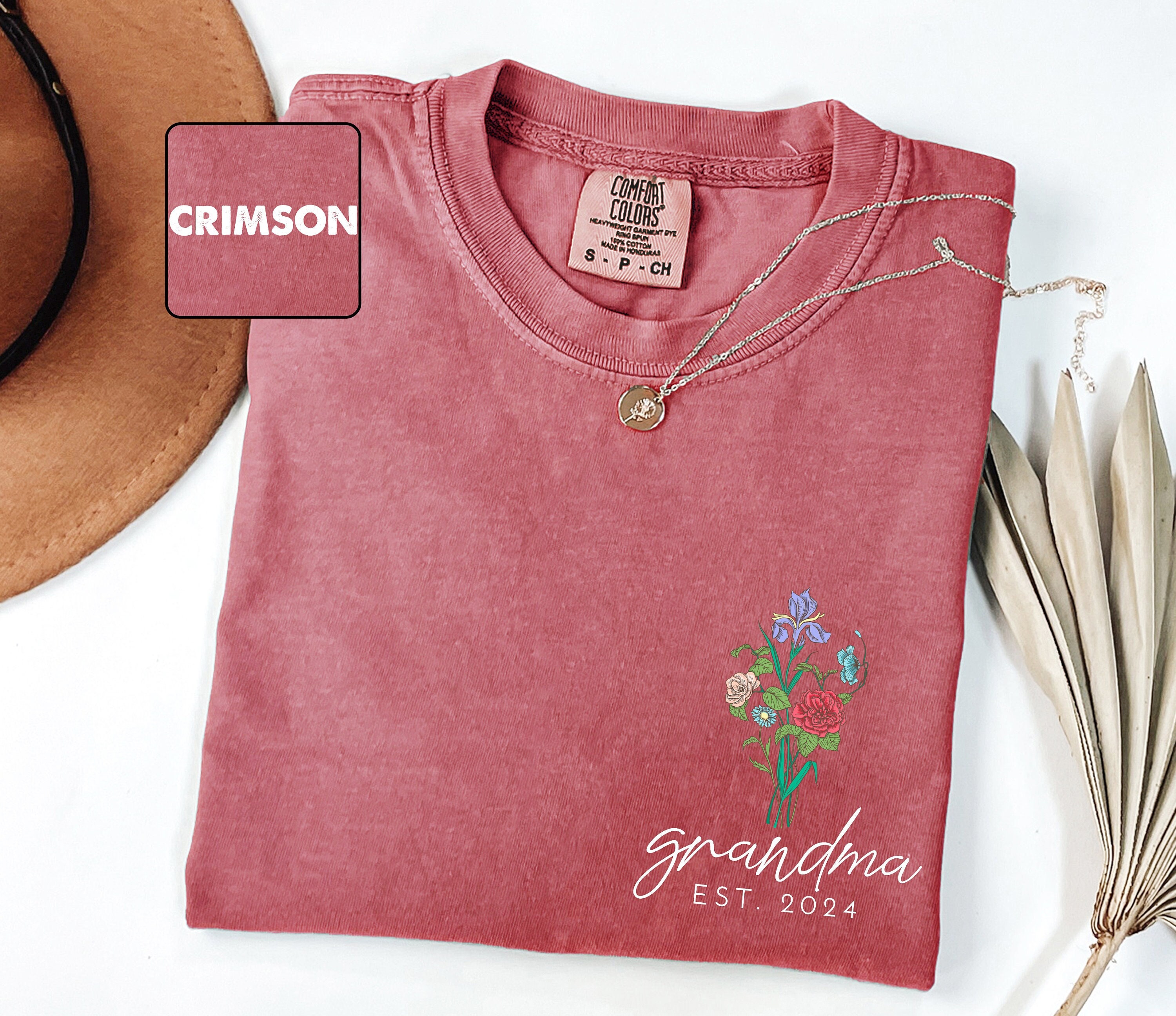 personalized floral grandma t shirt with pocket custom gigi tee granny established date cool grandma shirt 6bk5e scaled