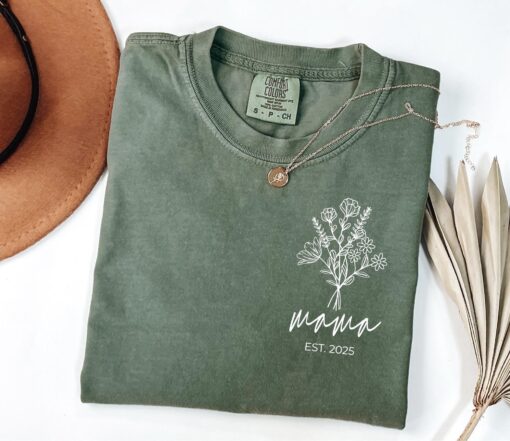 personalized floral mama est year shirt cute mom gift for new moms pregnancy announcement flowers lover ldsbq