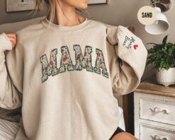 personalized floral mama sweatshirt with kids names custom wildflower mom crewneck unique new mom gift from children 2cakd