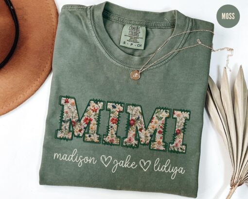 personalized floral mimi shirt for grandma new nana gigi granny shirt cute mothers day gift for moms and grandmothers