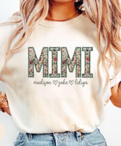 personalized floral mimi shirt with kids names for mothers day and christmas best mimi gifts for grandma hfrfe