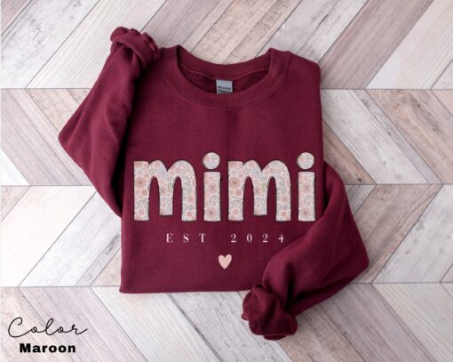 personalized floral mimi sweatshirt for grandma life mothers day gift est 2024 pregnancy reveal shirt ovarb