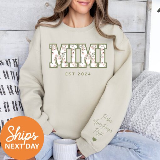 personalized floral mimi sweatshirt with kids names custom crewneck for mimi birthday gifts and unique personalized gifts fr4bw
