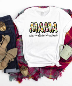 personalized floral mom shirt with kids names custom retro mama shirt for mothers day unique gift for moms rsskp