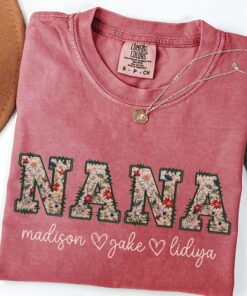 personalized floral nana shirt custom grandma t shirt with kids names wildflower mothers day gift tee 6bp7n