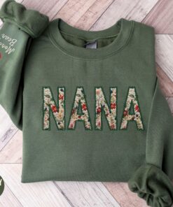 personalized floral nana sweatshirt with kids names for birthday mothers day and christmas grandma gifts fj7un