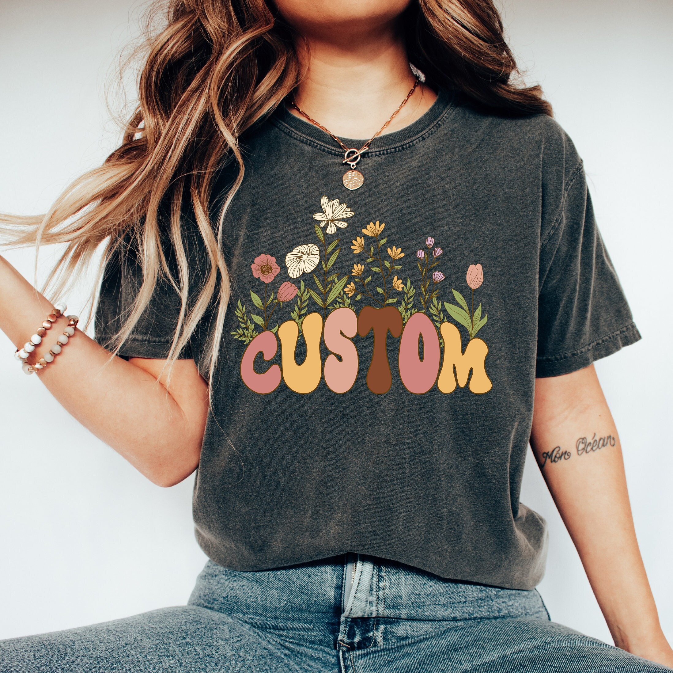 personalized floral shirt for moms and grandmas custom mama gigi nana mimi granny shirts perfect for mothers day tawaw