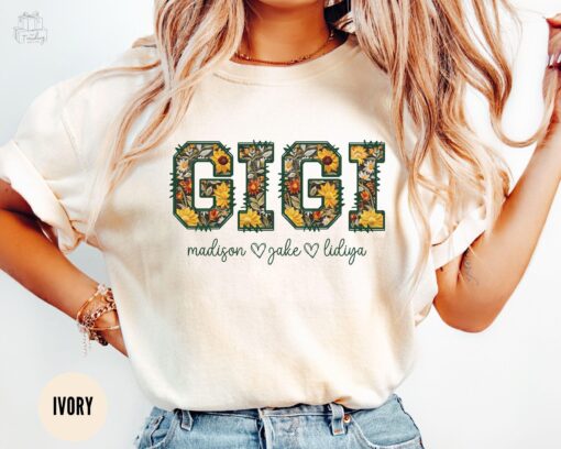 personalized floral sunflower gigi t shirt for grandma best gigi ever birthday gift mothers day shirt c2r2i