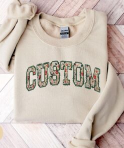 personalized floral sweatshirt custom text crewneck matching family sweater your text here college team pullover 6cjmw