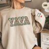 personalized floral yaya sweatshirt with kids names custom grandma crewneck wildflower shirt for greek grandmothers h85sk