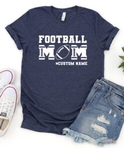 personalized football mom shirt custom sports mama tee with football laces for dedicated moms and fans h8dxi