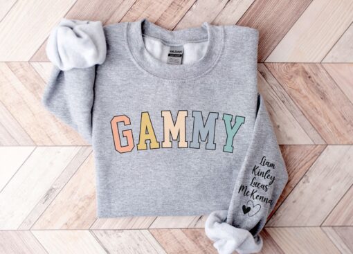 personalized gammy sweatshirt with kids names custom grandma sweater ideal for mothers day gifts from grandkids