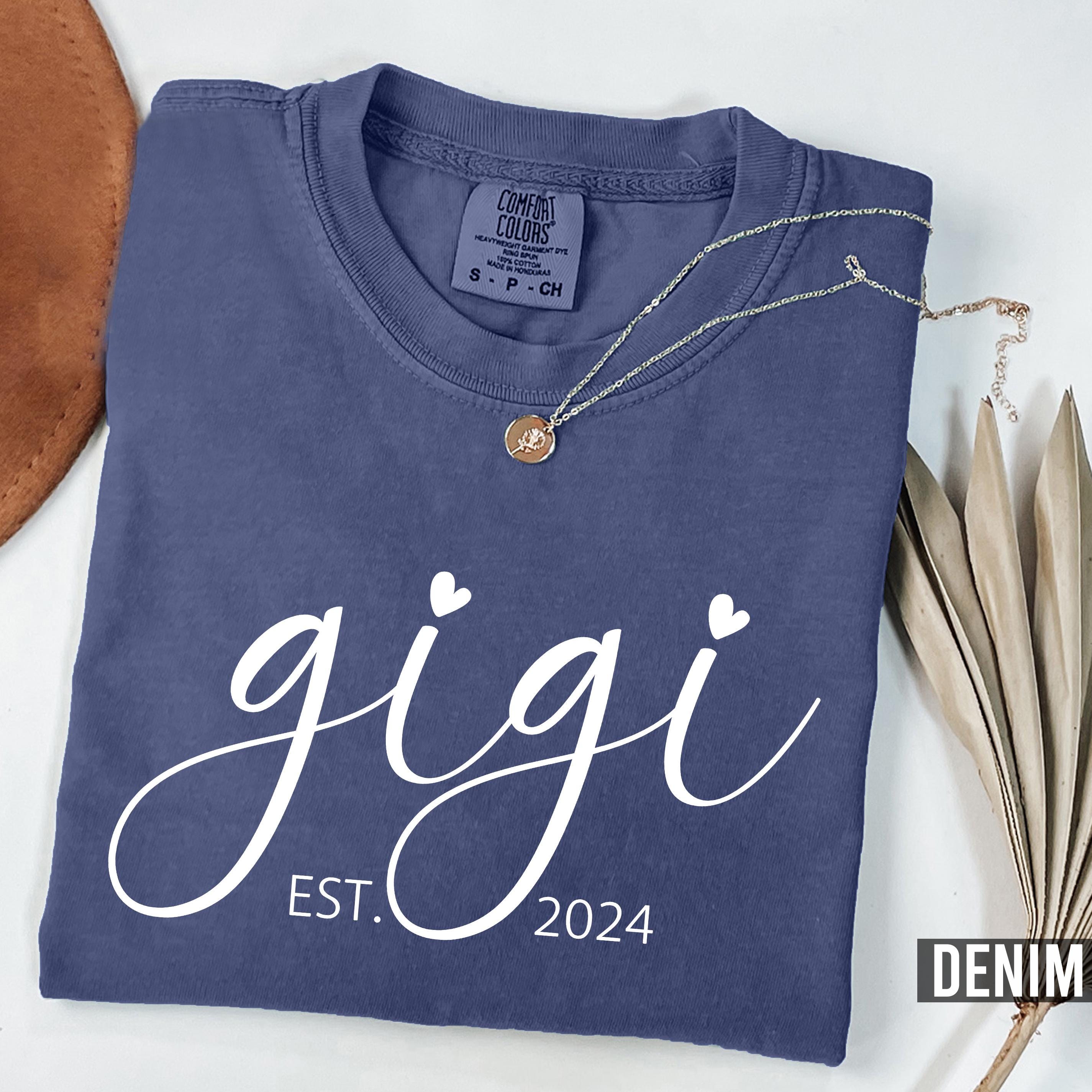 personalized gigi shirt with est year for new grandma pregnancy reveal t shirt unique granny gifts and outfits iejck