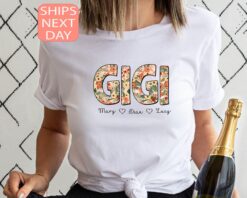 personalized gigi shirt with grandkid names custom floral long sleeve t shirt for mothers day or christmas gifts for grandma 5gmrx