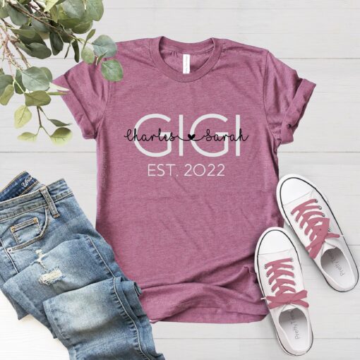personalized gigi shirt with kids names custom mothers day shirt for grandma unique mom life t shirt